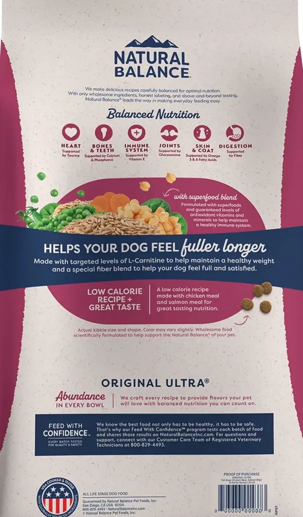 Natural Balance Pet Foods Original Ultra Fat Dogs Dry Food Chicken Meal Salmon Meal & Barley 4-lb