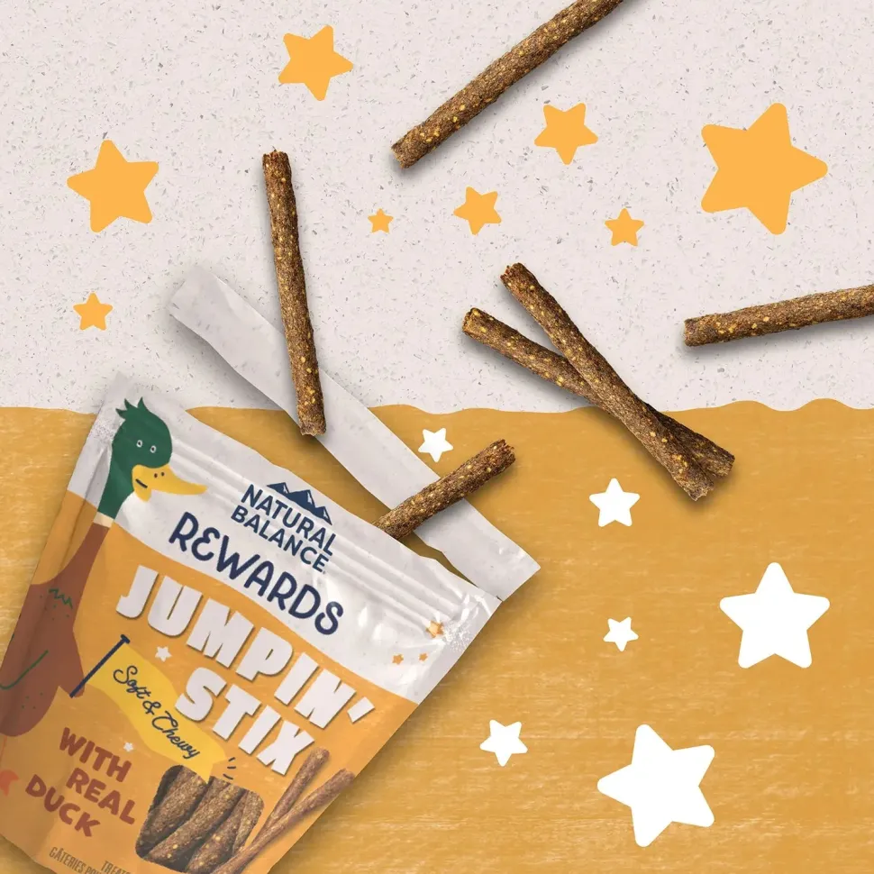 Natural Balance Pet Foods Rewards Jumpin' Stix Soft & Meaty Dog Treats Duck 10-oz