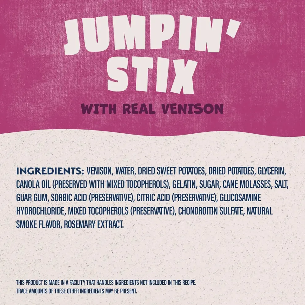 Natural Balance Pet Foods Rewards Jumpin' Stix Soft & Meaty Dog Treats Venison 10-oz