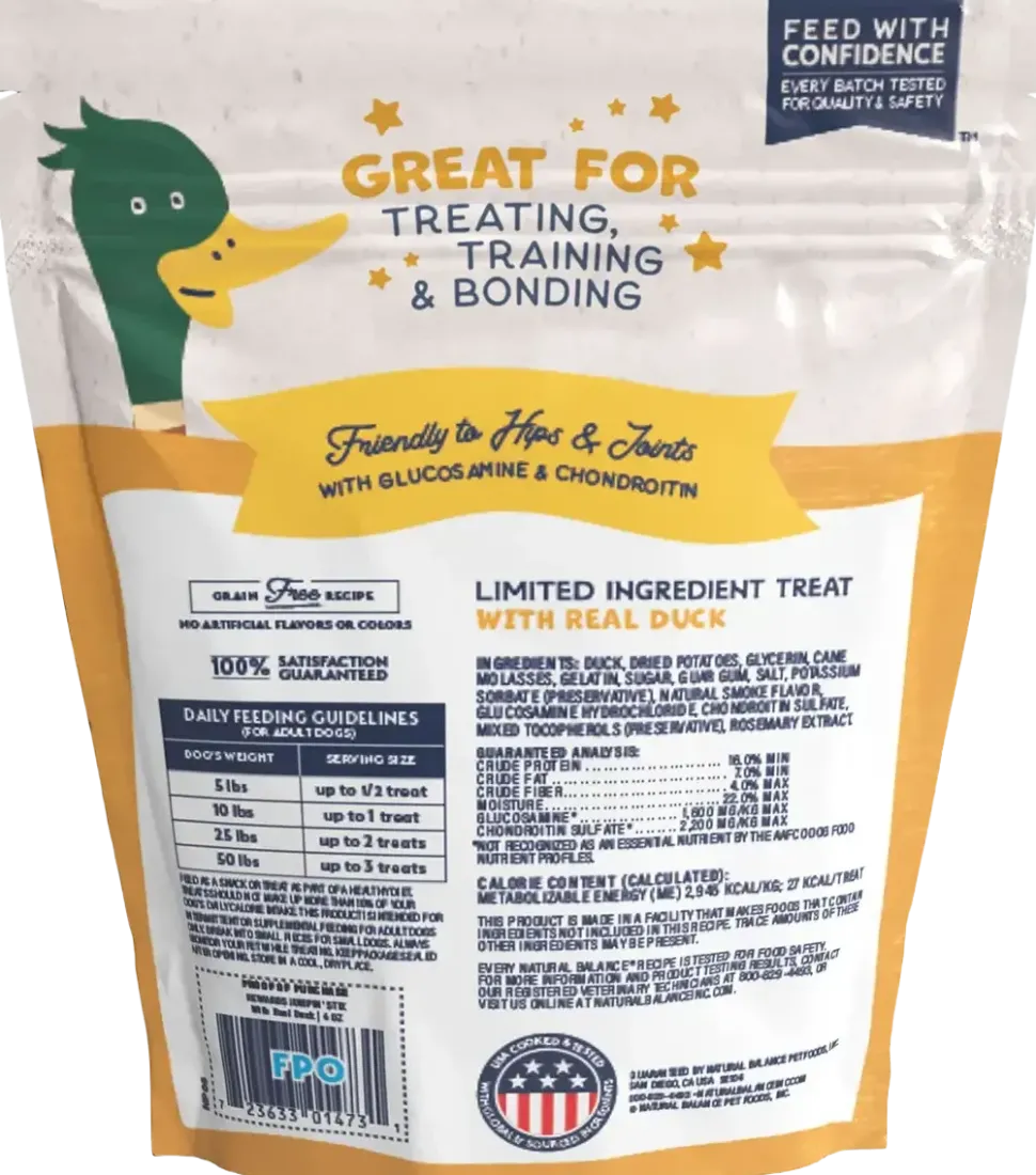Natural Balance Pet Foods Rewards Jumpin' Stix Soft & Meaty Dog Treats Duck 4-oz