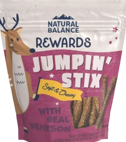 Natural Balance Pet Foods Rewards Jumpin' Stix Soft & Meaty Dog Treats Venison 4-oz