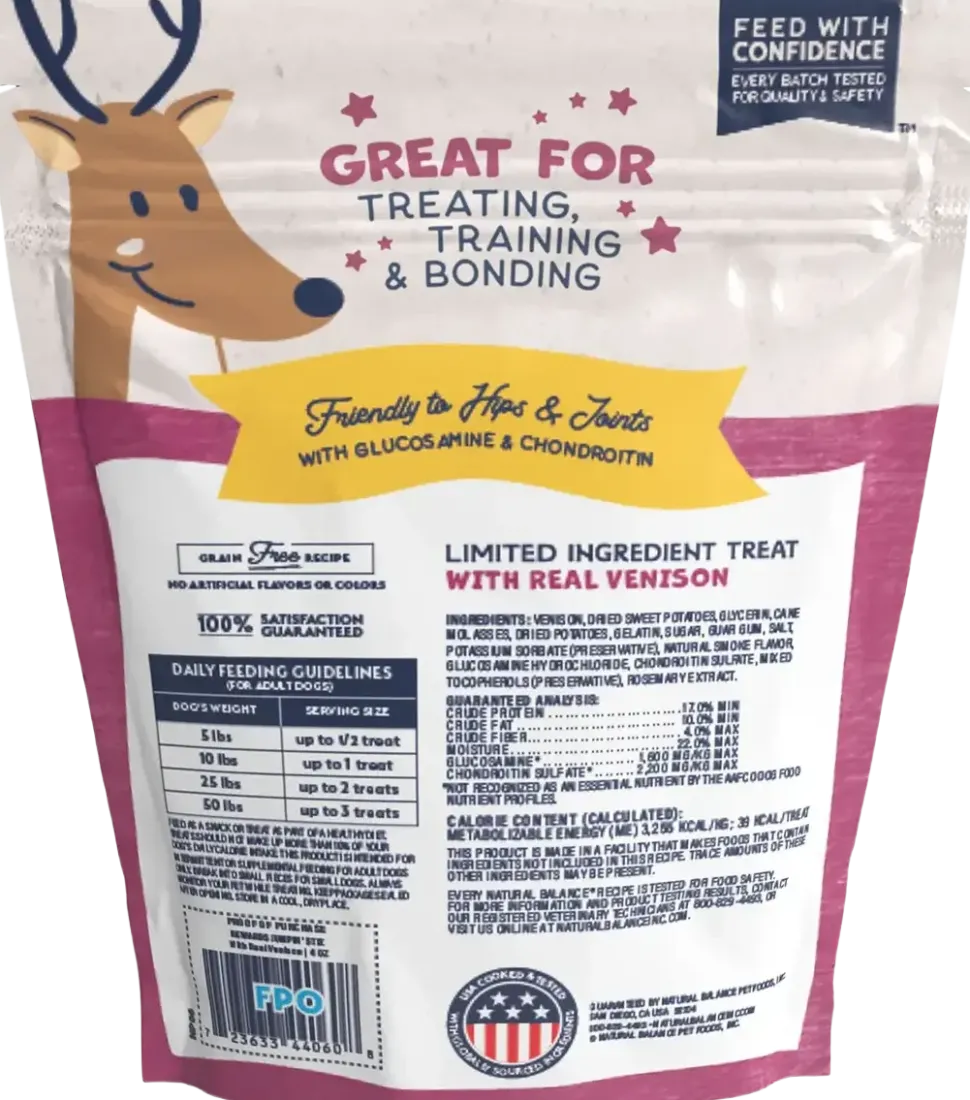 Natural Balance Pet Foods Rewards Jumpin' Stix Soft & Meaty Dog Treats Venison 4-oz