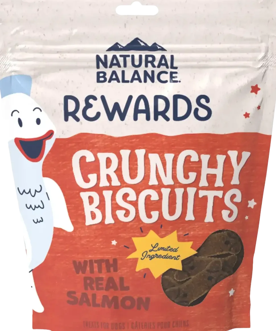 Natural Balance Pet Foods Rewards Crunchy Biscuits Dog Treats Salmon 14-oz
