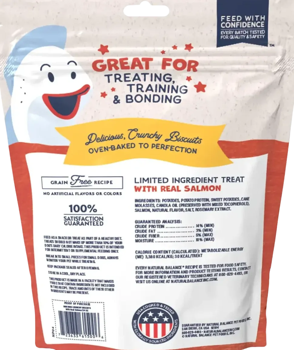 Natural Balance Pet Foods Rewards Crunchy Biscuits Dog Treats Salmon 14-oz