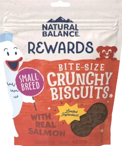 Natural Balance Pet Foods Rewards Bite-Size Crunchy Biscuits Small Breed Dog Treats Salmon 8-oz