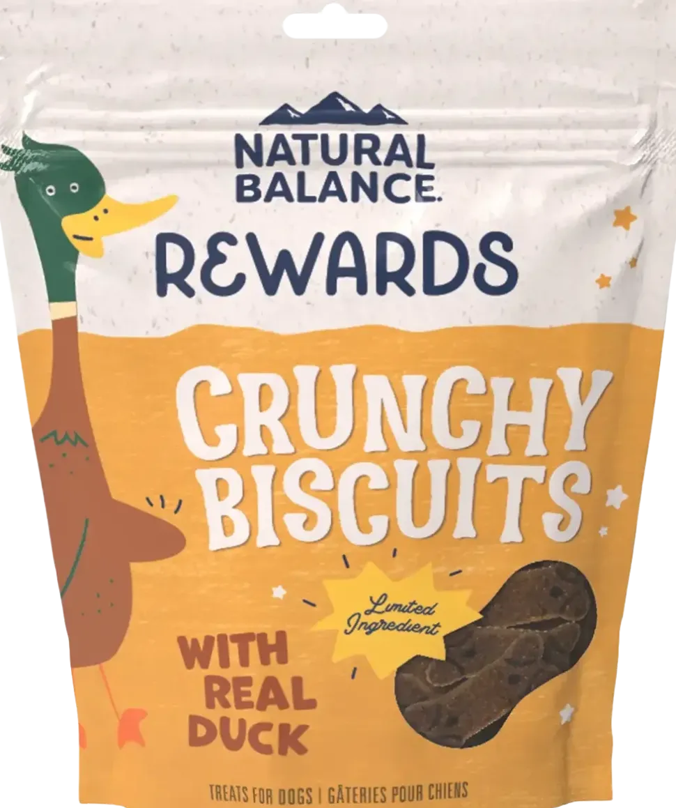 Natural Balance Pet Foods Rewards Crunchy Biscuits Dog Treats Duck 14-oz