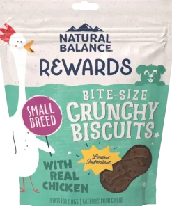 Natural Balance Pet Foods Rewards Bite-Size Crunchy Biscuits Small Breed Dog Treats Chicken 8-oz