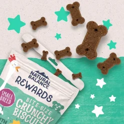 Natural Balance Pet Foods Rewards Bite-Size Crunchy Biscuits Small Breed Dog Treats Chicken 8-oz