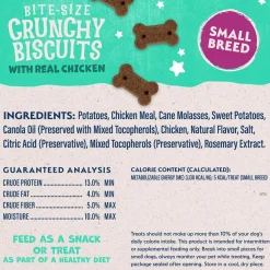 Natural Balance Pet Foods Rewards Bite-Size Crunchy Biscuits Small Breed Dog Treats Chicken 8-oz