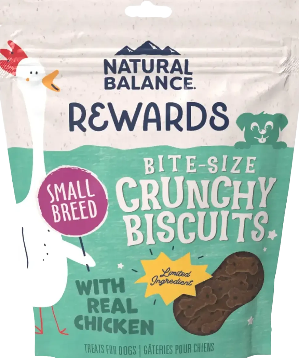Natural Balance Pet Foods Rewards Crunchy Biscuits Dog Treats Chicken 14-oz