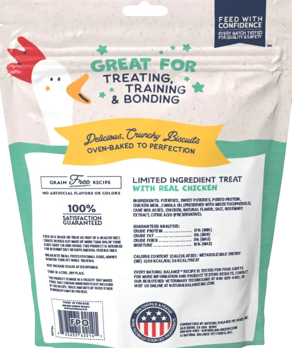 Natural Balance Pet Foods Rewards Crunchy Biscuits Dog Treats Chicken 14-oz