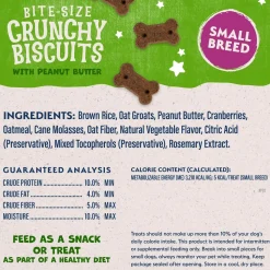Natural Balance Pet Foods Rewards Bite-Size Crunchy Biscuits Small Breed Dog Treats Peanut Butter 8-oz