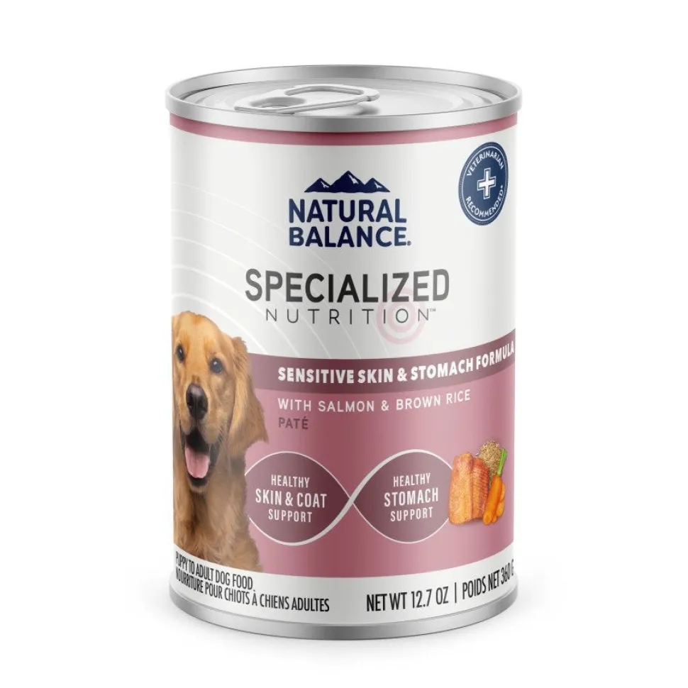 Natural Balance Specialized Nutrition Sensitive Skin & Stomach Wet Dog Food Salmon & Brown Rice 12.7-oz