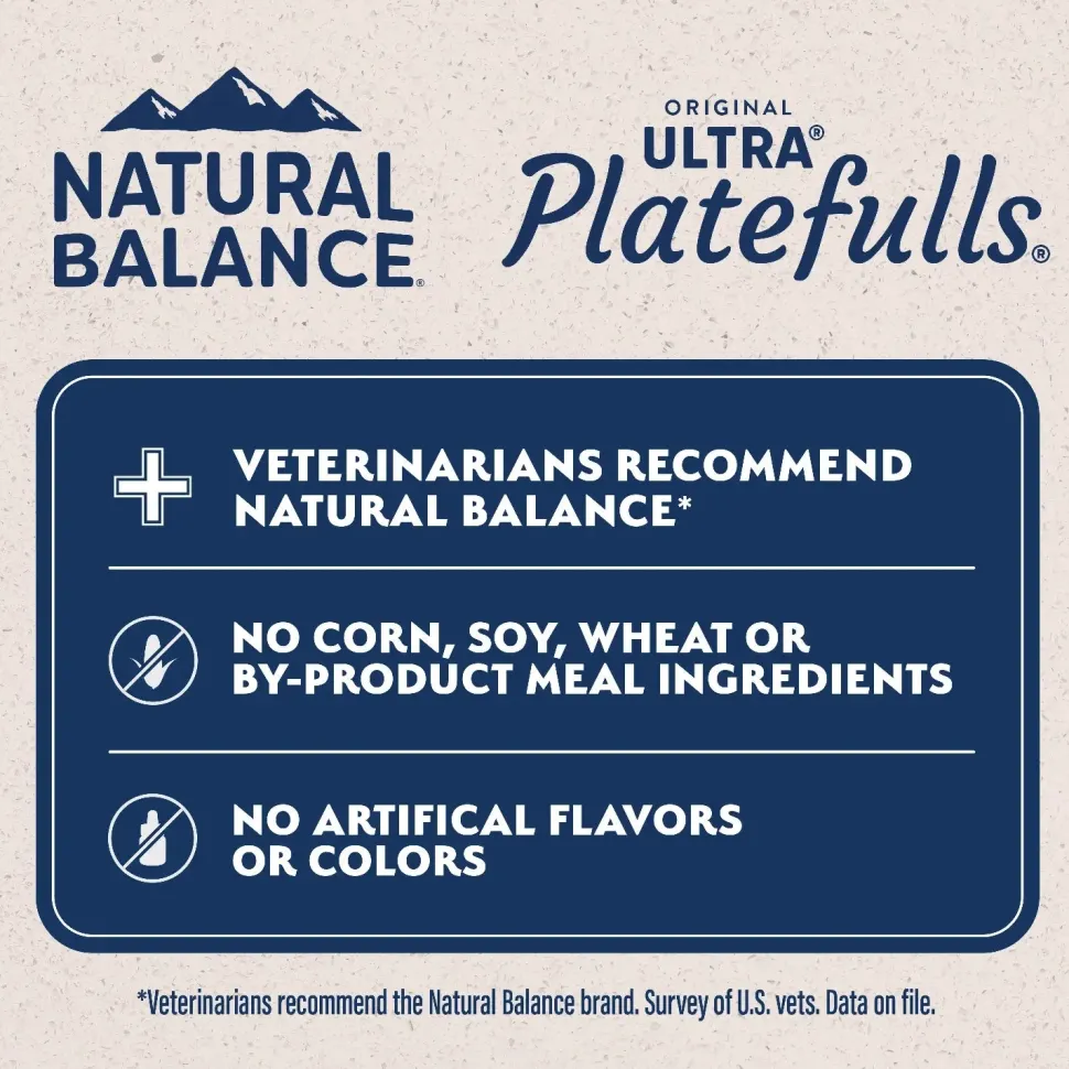 Natural Balance Ultra Platefulls Chicken Morsels in Gravy Adult Wet Cat Food Variety Pack 3-oz Pouches 12 Count