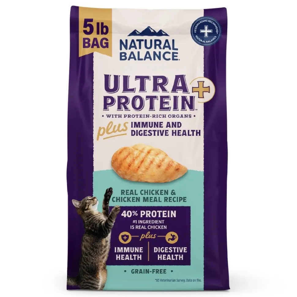 Natural Balance Ultra Protein Plus Immune & Digestive Health Dry Cat Food Real Chicken & Chicken Meal 5-lb