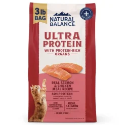 Natural Balance Ultra Protein Dry Cat Food Real Salmon & Chicken Meal 3-lb