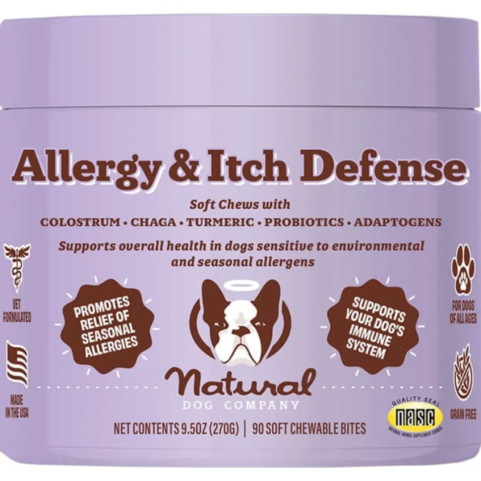 Natural Dog Company Allergy & Itch Defense Chews Supplement for Dogs 90 Count