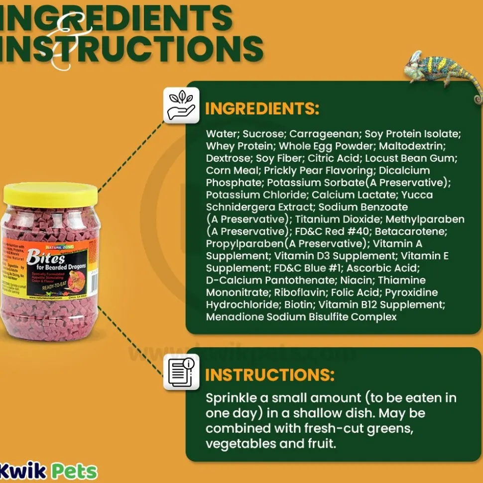 Nature Zone Bearded Dragons Bites Gel Food 24-oz