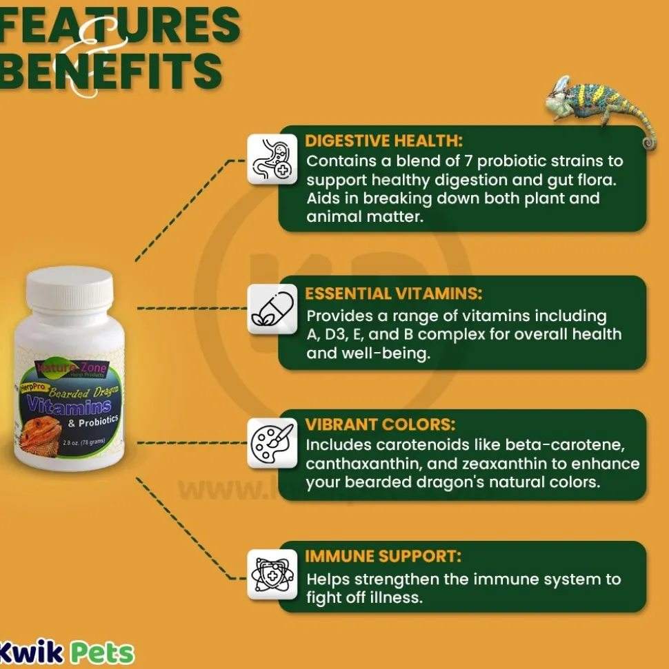 Nature Zone Bearded Dragon Vitamins & Probiotics Supplement 2.8-oz
