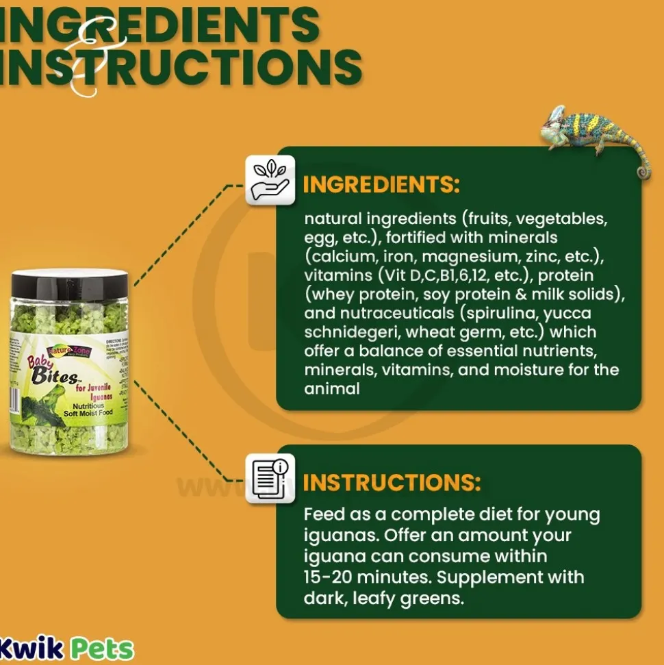 Nature Zone Juvenile Iguana Baby Bites Gel Food 6-oz