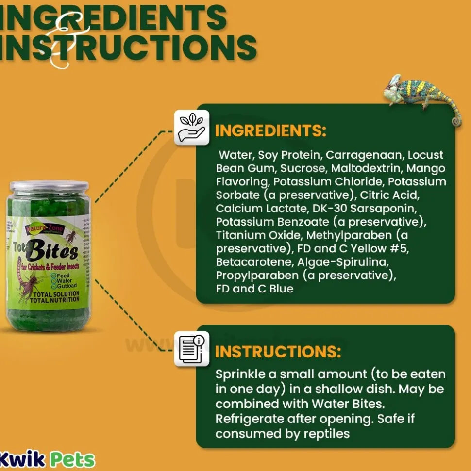 Nature Zone Total Bites with Spirulina for Crickets and Feeder Insects 24-oz