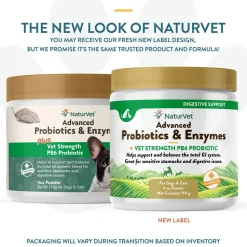 NaturVet Advanced Probiotic & Enzymes Powder for Dogs & Cats 4-oz
