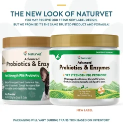NaturVet Advanced Probiotic & Enzymes Powder for Dogs & Cats 8-oz