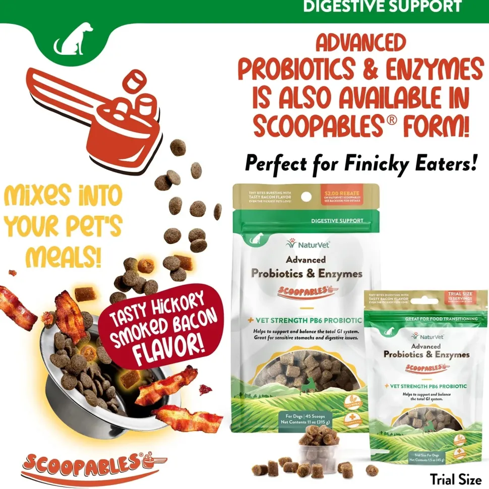 NaturVet Advanced Probiotics & Enzymes Dog Soft Chews 70 Count 5.9-oz