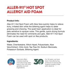 NaturVet Aller-911 Hot Spot Allergy Aid Foam for Dogs & Cats 8-oz