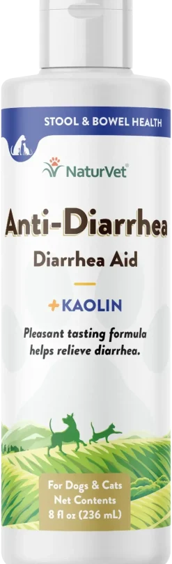 NaturVet Anti-Diarrhea Plus Kaolin Liquid for Dogs & Cats 8-oz