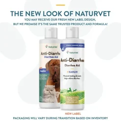 NaturVet Anti-Diarrhea Plus Kaolin Liquid for Dogs & Cats 8-oz