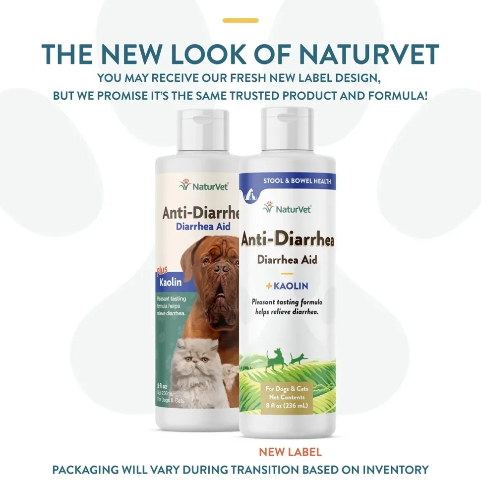 NaturVet Anti-Diarrhea Plus Kaolin Liquid for Dogs & Cats 8-oz