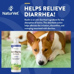NaturVet Anti-Diarrhea Plus Kaolin Liquid for Dogs & Cats 8-oz