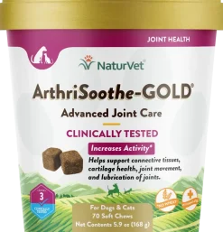 NaturVet ArthriSoothe-GOLD Level 3 Soft Chews for Dogs & Cats 70 Count 5.9-oz