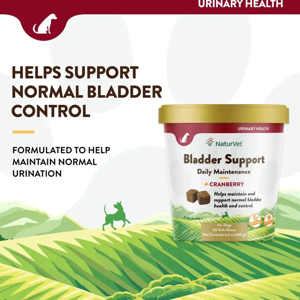 NaturVet Bladder Support Plus Cranberry Soft Chews for Dogs 60 Count 6.3-oz