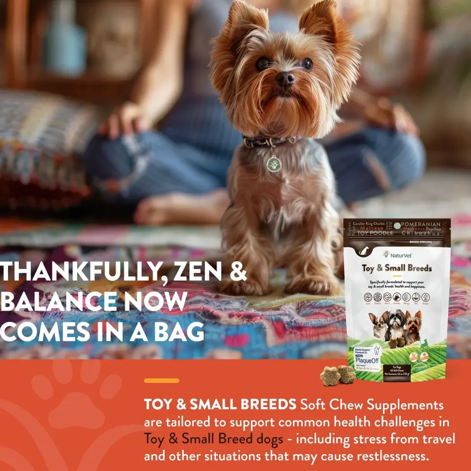 NaturVet Breed Specific Toy & Small Breeds Soft Chew Supplement for Dogs 60 Count 4.6-oz