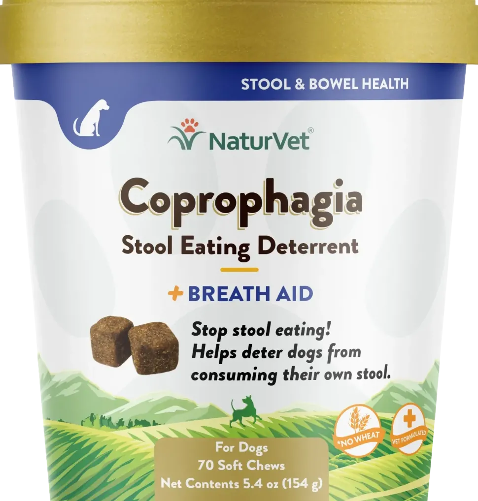 NaturVet Coprophagia Stool Eating Deterrent Soft Chews for Dogs 70 Count 5.4-oz