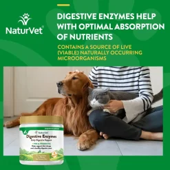 NaturVet Digestive Enzymes Plus Pre and Probiotic Powder for Dogs & Cats 4-oz