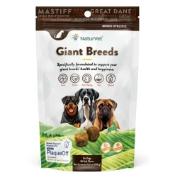 NaturVet Giant Breed Multivitamin Supplement Dogs Soft Chews 50 Count 10.5-oz