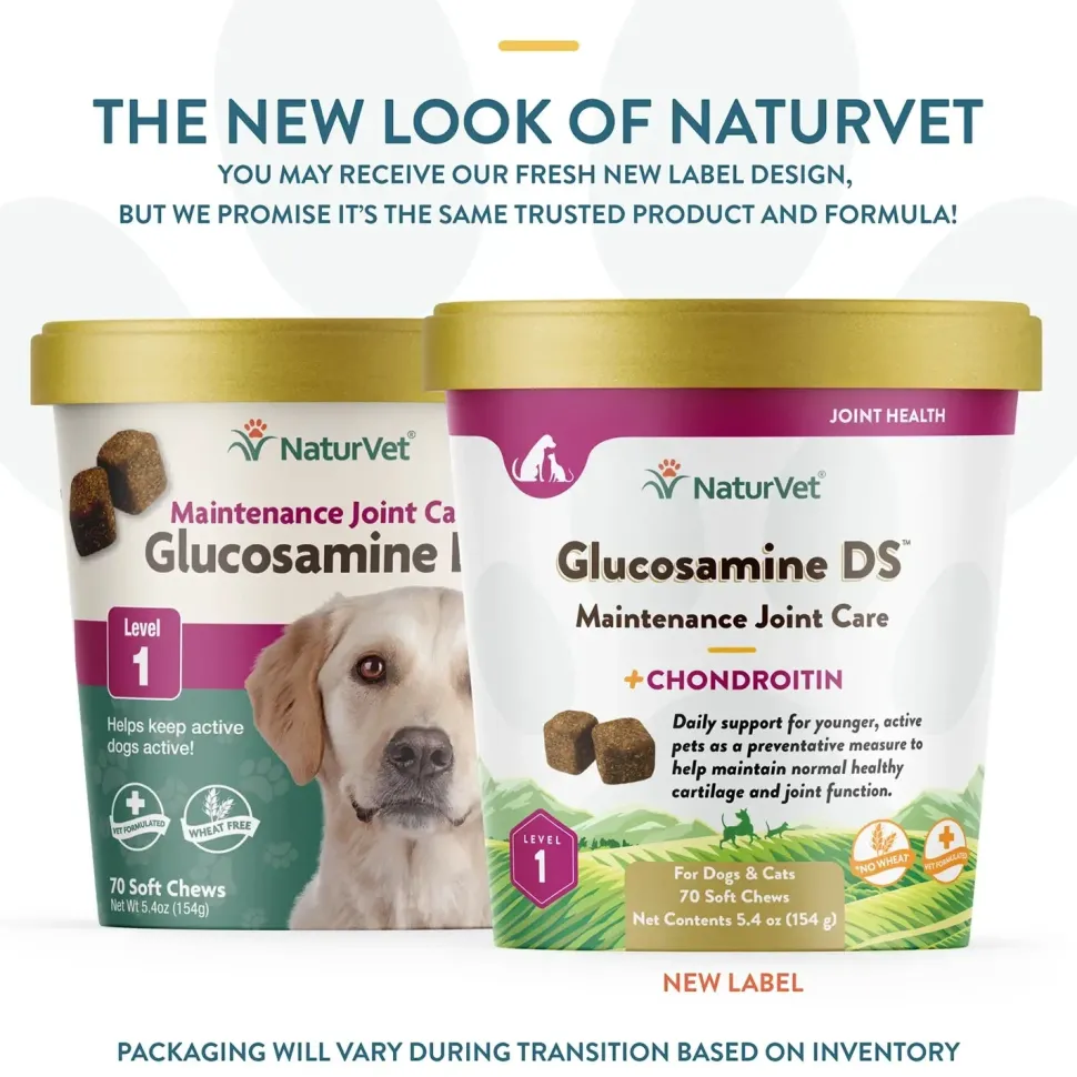 NaturVet Glucosamine-DS Level 1 Soft Chews for Dogs & Cats 70 Count 5.4-oz