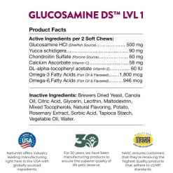 NaturVet Glucosamine-DS Level 1 Soft Chews for Dogs & Cats 70 Count 5.4-oz