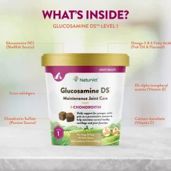 NaturVet Glucosamine-DS Level 1 Soft Chews for Dogs & Cats 70 Count 5.4-oz