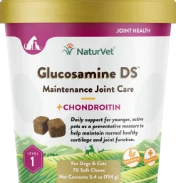 NaturVet Glucosamine-DS Level 1 Soft Chews for Dogs & Cats 70 Count 5.4-oz