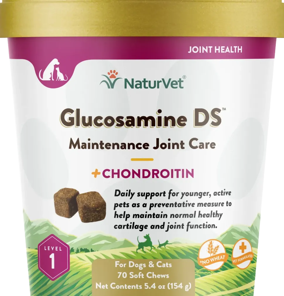 NaturVet Glucosamine-DS Level 1 Soft Chews for Dogs & Cats 70 Count 5.4-oz