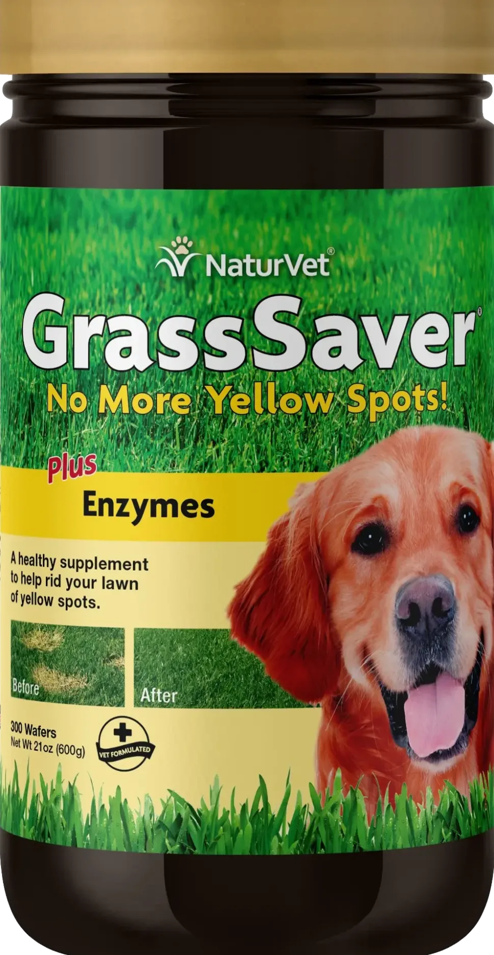 NaturVet GrassSaver Dogs Chewable Wafers 300 Count 21-oz