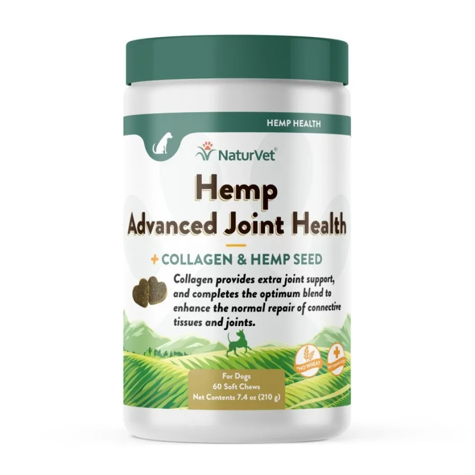 NaturVet Hemp Advanced Joint Health Dog Soft Chews 60 Count 7.4-oz