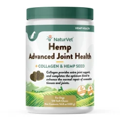 NaturVet Hemp Advanced Joint Health Dog Soft Chews 120 Count 14.8-oz