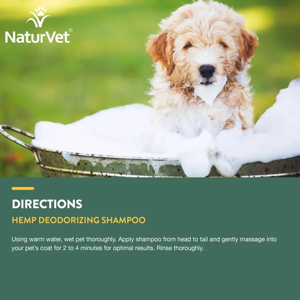 NaturVet Hemp Deodorizing Shampoo for Dogs 16-oz