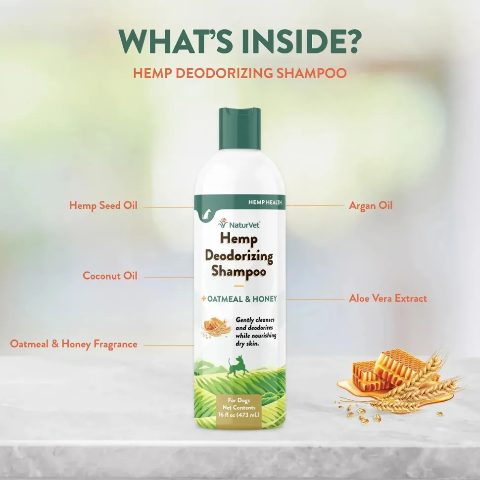 NaturVet Hemp Deodorizing Shampoo for Dogs 16-oz