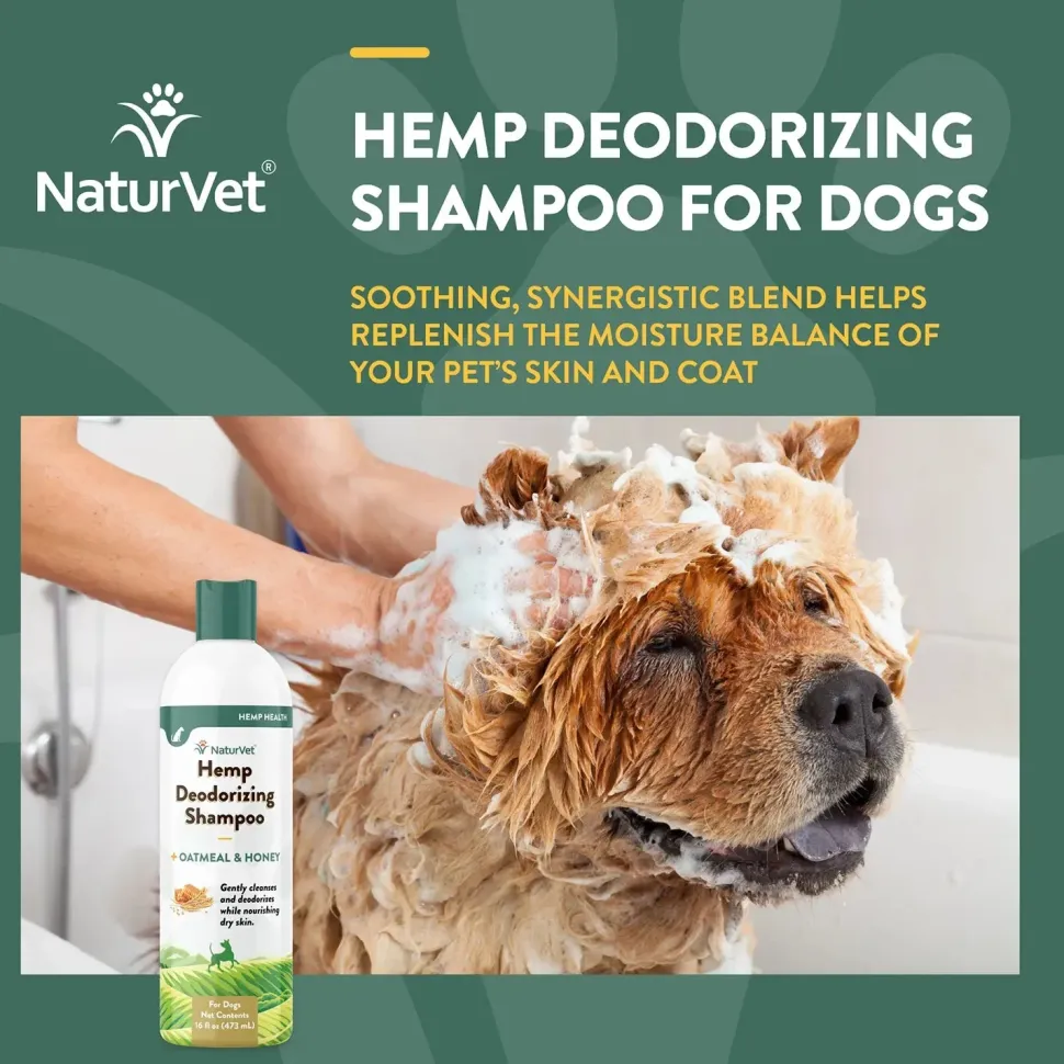 NaturVet Hemp Deodorizing Shampoo for Dogs 16-oz